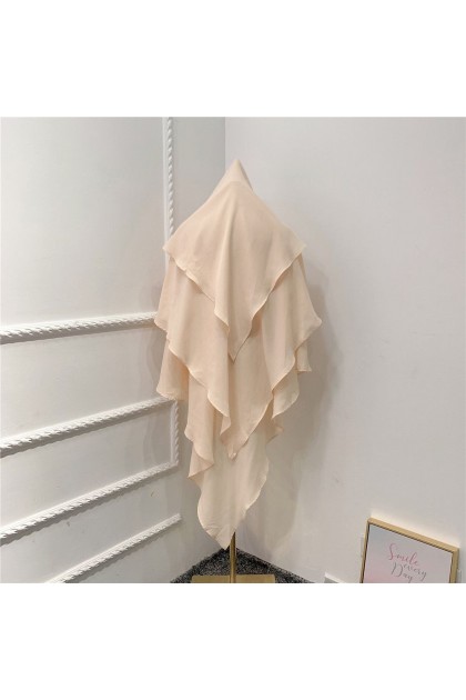 حجاب شرعي ثلاث طبقات (بيج) 4086