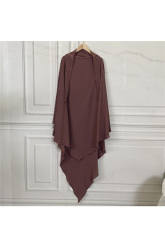 حجاب شرعي طبقة واحدة (بني) 4084