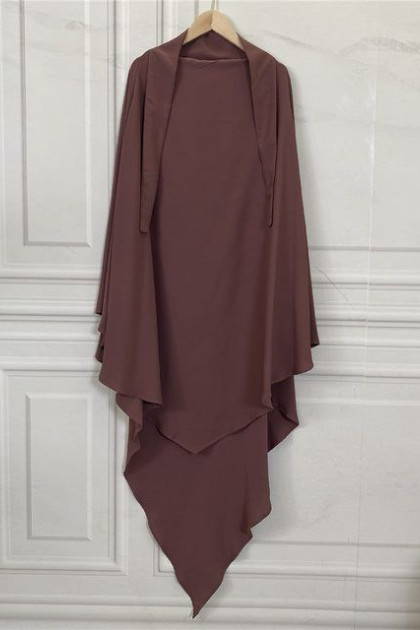 حجاب شرعي طبقة واحدة (بني) 4084