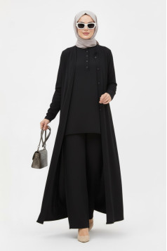 طقم ربا  الاسود مناسب لجميع المواسم ،