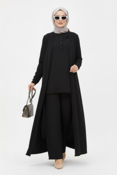 طقم ربا  الاسود مناسب لجميع المواسم ،