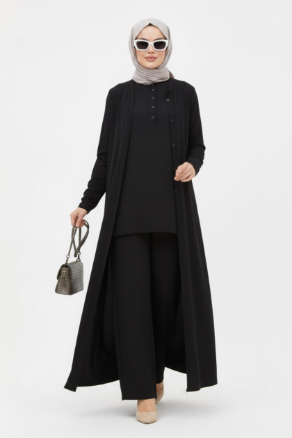 طقم ربا  الاسود مناسب لجميع المواسم ،