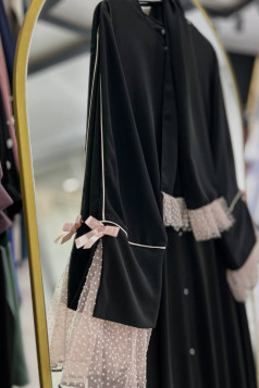 عباية دلع  المناسبة لموسم الصيف (اسود +تول )