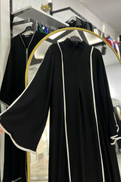 عباية بشرى صيفي عملية اسود مميز بالابيض 