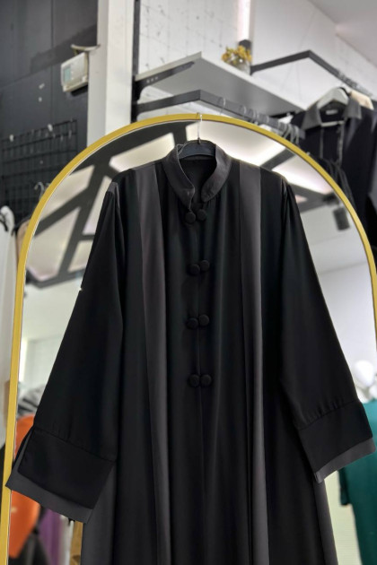 عباية ميس صيفي عملية اسود مميز بالون الرمادي