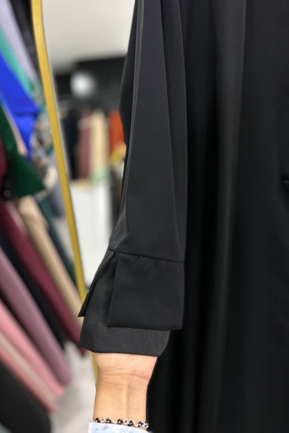 عباية ميس صيفي عملية اسود مميز بالون الرمادي