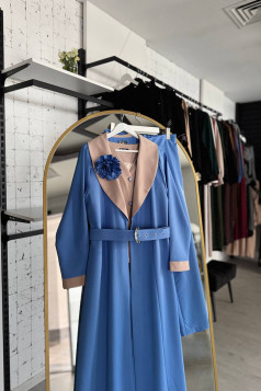 طقم غزل المناسب بهذا الموسم مكون من 3 قطع (ازرق_بيج)