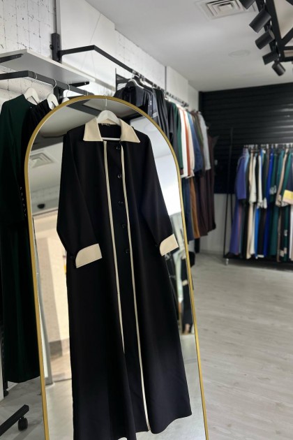 عباية هيام العملية لون ( أسود وبيج )