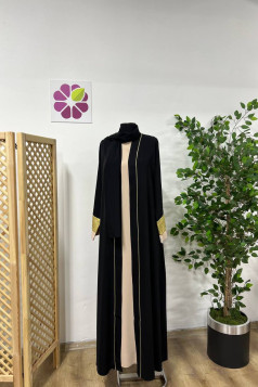 طقم عباية المهرة 3 قطع مع الشيلة اسود