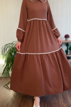 فستان ياقوت بياقة (بني) 1595