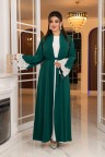 عباية لجين الرسمية المزينه بالدانتيل الصيفية (زمرد)1656