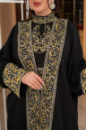 طقم كنز المطرز عند اليدين  (اسود) 1655