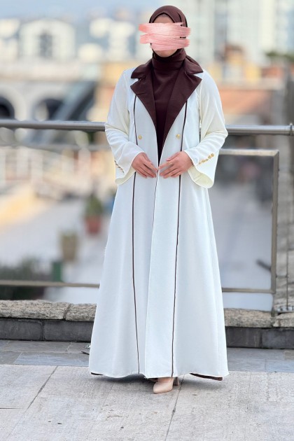 طقم رولا ابيض بني 