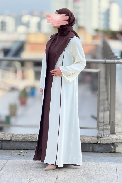 طقم رولا ابيض بني 