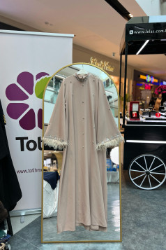 فستان اميرة الرسمي الصيفي  (بيج ) 