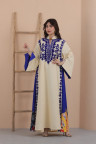 عباية سمر المزينة بتطريز عل الصدر لون (ازرق)
