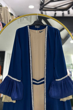 طقم عباية "فاتن" الصيفية الرسمية – أناقة فاخرة ( كحلي )