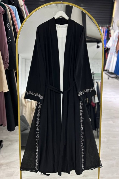 طقم عباية ليلاس الصيفي الرسمي (اسود)