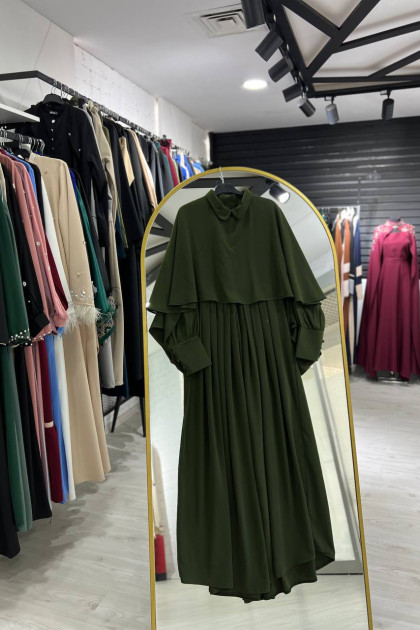 عباية نسمة المناسب لموسم الصيف عملي لون زيتي 