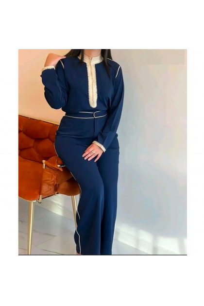 طقم مغربي3 قطع مناسب لكل المواسم (كحلي )